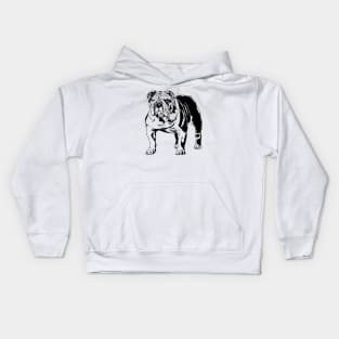 Funny Proud British Bulldog dog portrait Kids Hoodie